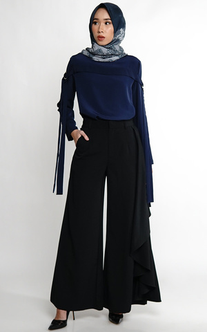 Palazzo Pants with Flare Detail