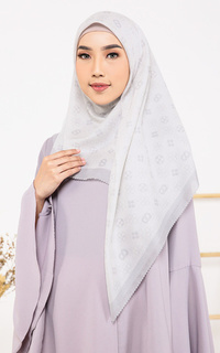 Hijab Motif Monogram Square Viole Scarf