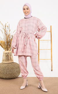 Matching Sets Tartan Pink Flare Set