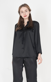 Blus Nicole Satin V-Neck Blouse