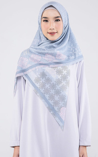 Hijab Motif Pansy Voal Scarf Light Grey