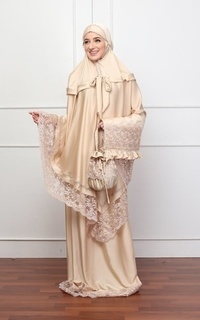 Mukena Shania Mukena Premium in Mocca Gold