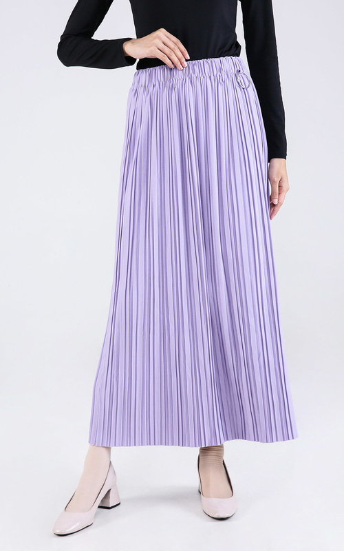 Rok - Long Skirt Plisket Basic Mira - Lilac