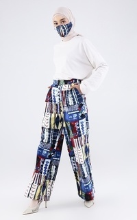 Celana Abstract Linen Pants Mask