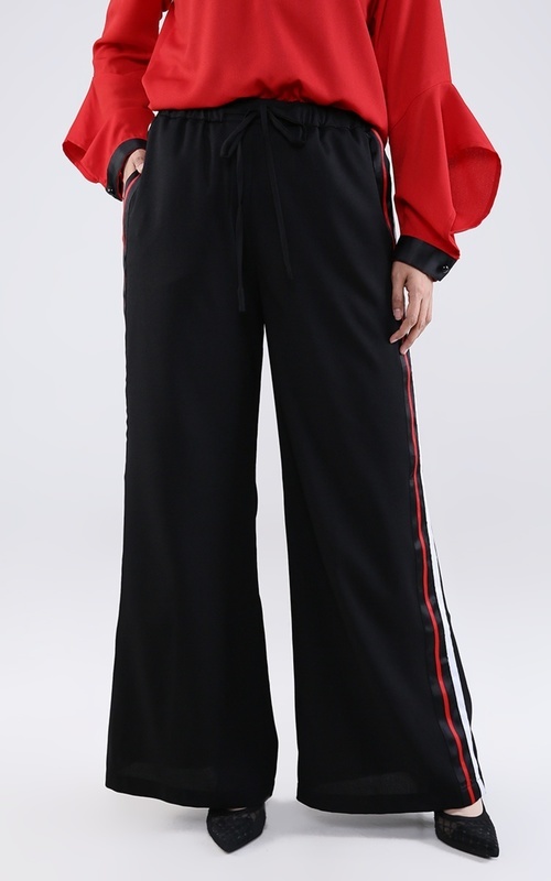 Celana - Regalia Pants Serut - Black-Red White