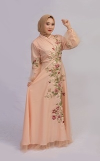 Long Dress Flowy Gown Peach