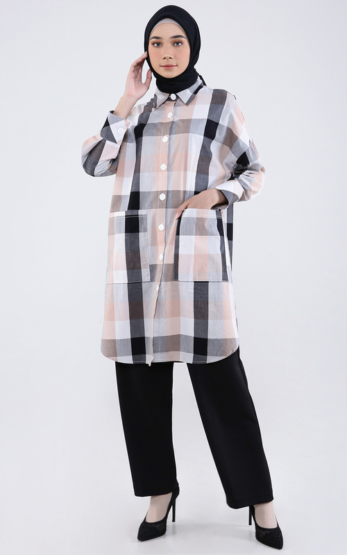 Blouse - Oversize Poc Dress - Romantic Plaid Combo