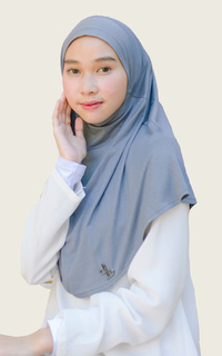 Instant Hijab Alma Instan Stone Grey