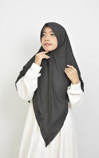 Zafira Khimar Pleated Hijab Instan Syari with Pad Black