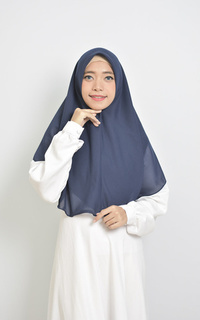 Instant Hijab Syafa Instan Hijab Syari Double Layer Khimar Navy