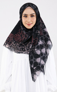 Printed Scarf Kamala Black (Voal Square)