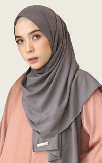 Pashmina Embroidery Signature Shawl Dark Grey Dark Grey-381960