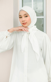 Plain Scarf Mima Square Broken White