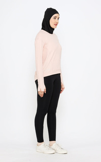 Pakaian Olahraga Sport Yoga Top Baju Senam Olahraga Lengan Panjang Wanita Light Pink-382925