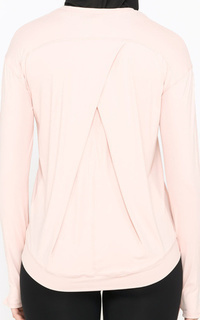 Pakaian Olahraga Sport Yoga Top Baju Senam Olahraga Lengan Panjang Wanita Light Pink-382927