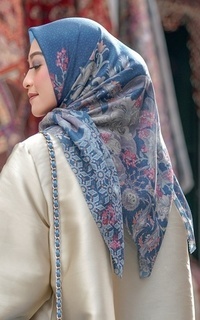 Printed Scarf The Topkapi Voal Square - Royal Blue