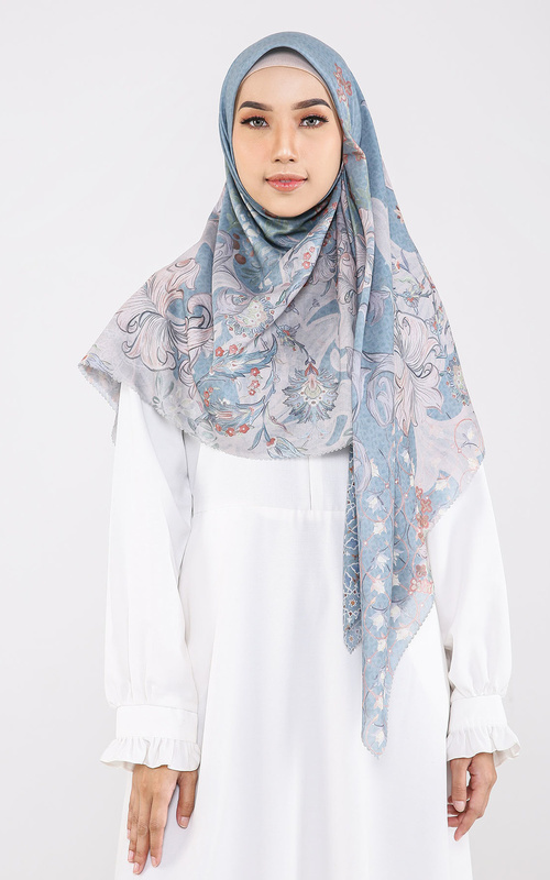 Hijab Motif - The Topkapi Voal Square XL - Turquoise - Multicolor