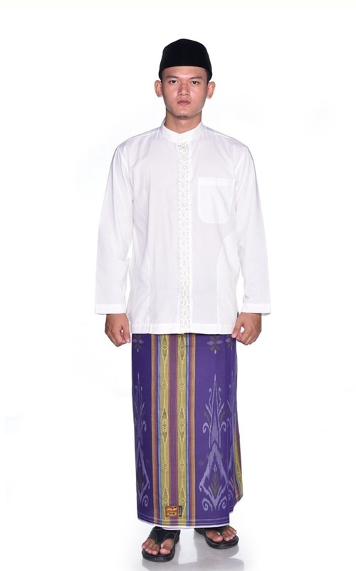 Sarung - Sarung ATLAS Kembang Dobby Ungu Kuning - Purple