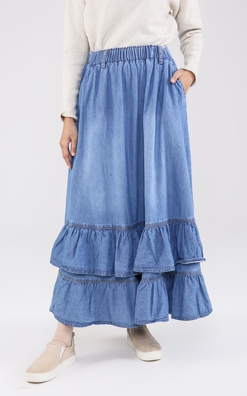 Skirt - Longskirt Denim Nadine - Light Blue