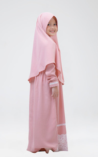 Pakaian Anak Gamis Zahra Peach XL (7-8 tahun)
