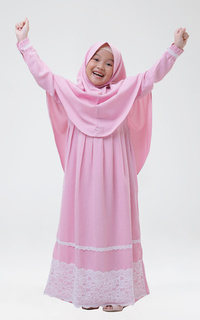 Pakaian Anak Gamis Zahra Pink M (3-4 tahun)