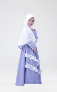 Pakaian Anak Gamis Nadira Light Blue XL ( 8thn )