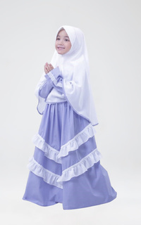 Pakaian Anak Gamis Nadira Light Blue L ( 6thn )