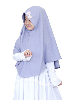 Plain Scarf Hijab Shezan Grey M (4-6 tahun)
