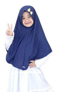 Plain Scarf Hijab Shezan Navy L (6-10 tahun)