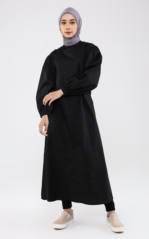 Gamis - Violet Midi Dress Black - Black