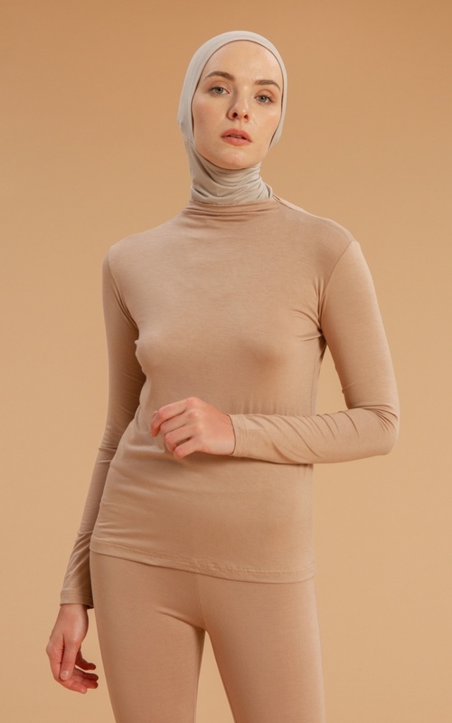 Shop Lozy Hijab Inner Shirt Nude Cream Manset