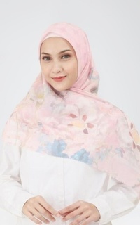 Hijab Motif Mixed Fleurs Rose