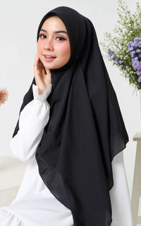 Plain Scarf Detaa Square Syari Black