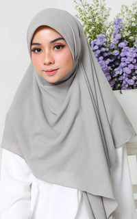 Hijab Polos Detaa Square Syari Grey Griss