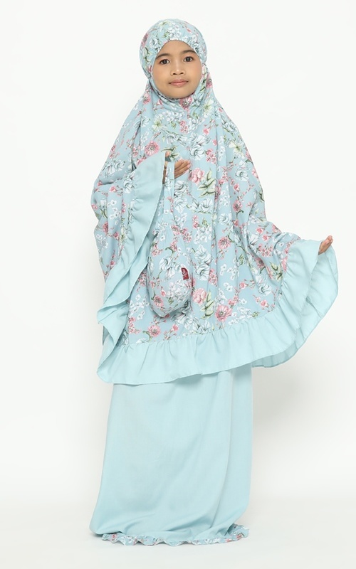 Mukena - Tiara 460 Child Qyuza Agatha Child Blue - Blue