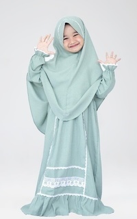 Pakaian Anak Gamis Nabila Green Ferm S (1-2 Tahun)