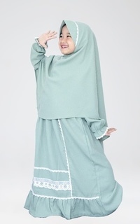 kids' clothing Gamis Nabila Green Ferm M (3-4 Tahun)