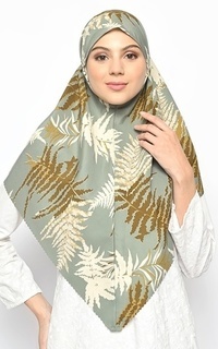 Hijab Instan Bergo Farina Fern Lasercut Olive