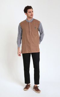 Menswear Basic Shirt Long Sleeve - Brown ZRN04