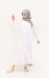 Gamis Ramsha Midi Dress / White