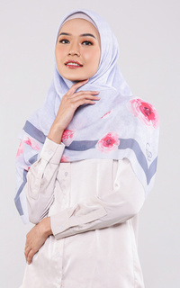 Printed Scarf Voal Mono Light Blue