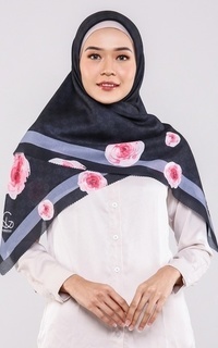 Printed Scarf Voal Mono Black