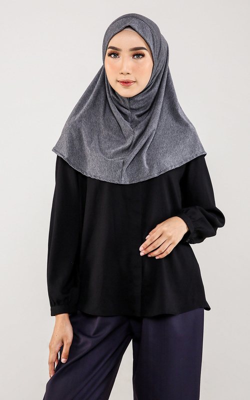 Hijab Instan - Basic Bergo - Misty Dark Grey