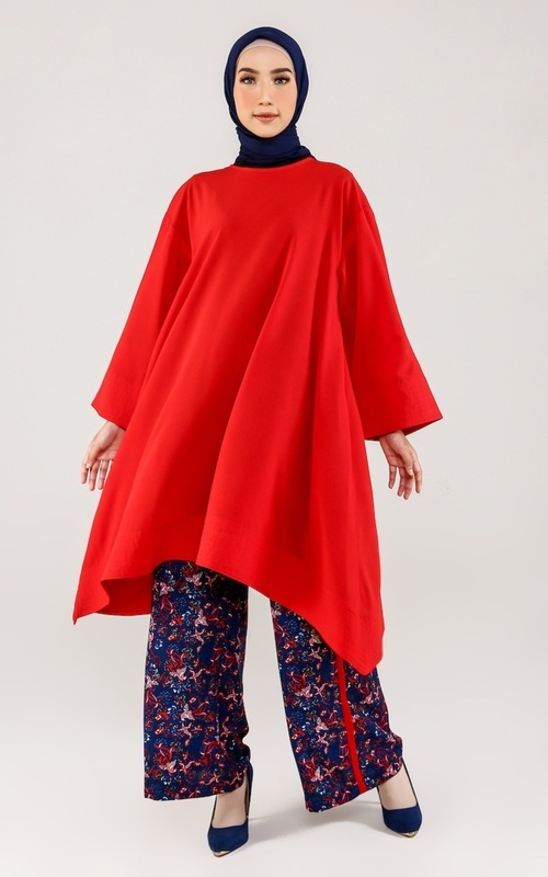 Jual Tunik Dhanny Dahlan Collection Red Tunic A-Line | HIJUP