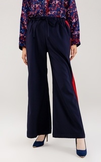 Pants Navy Blue Red-Stripe Pants