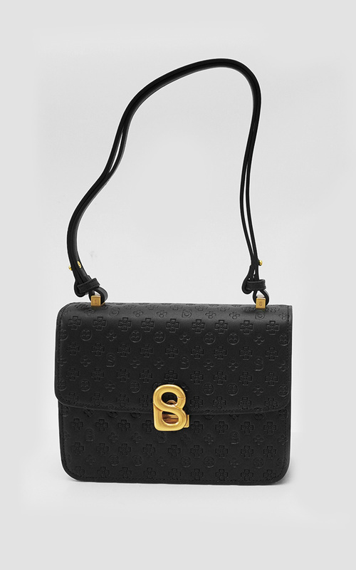 Shop Buttonscarves accessories The Audrey Monogram Bag Medium - Black Bag