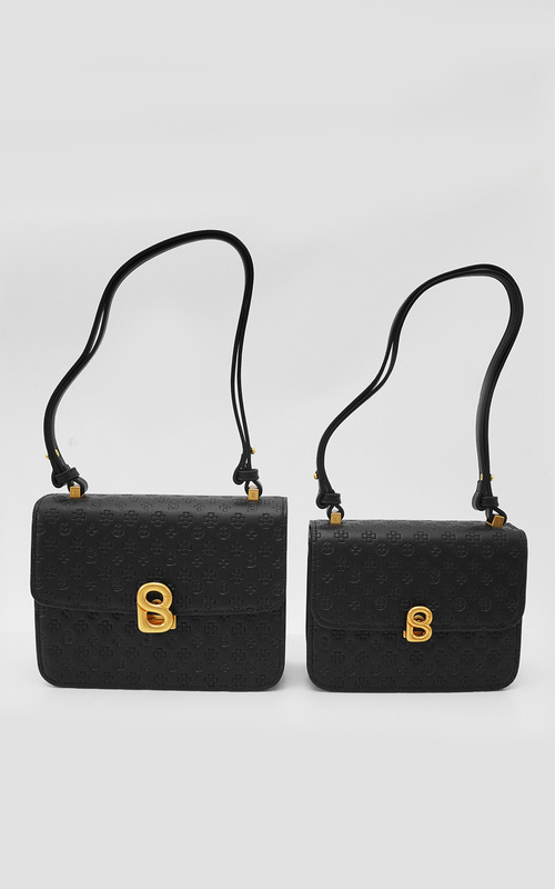 Shop Buttonscarves accessories The Audrey Monogram Bag Medium - Black Bag