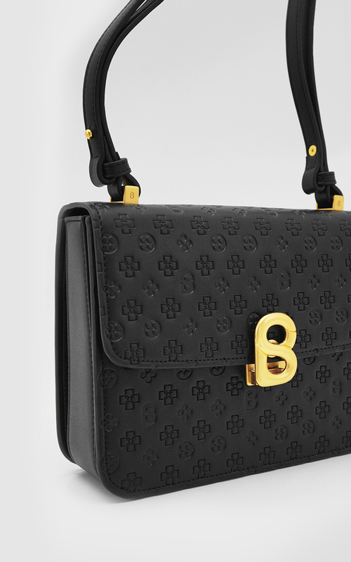 Shop Buttonscarves accessories The Audrey Monogram Bag Small - Black Bag