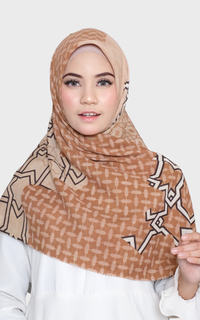 Hijab Motif Hijab Segi Empat  Voal Lasercut Casablanca Taupe