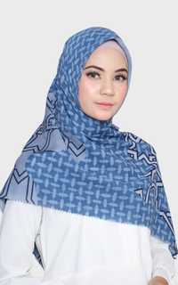Hijab Motif Hijab Segi Empat  Voal Lasercut Casablanca Denim